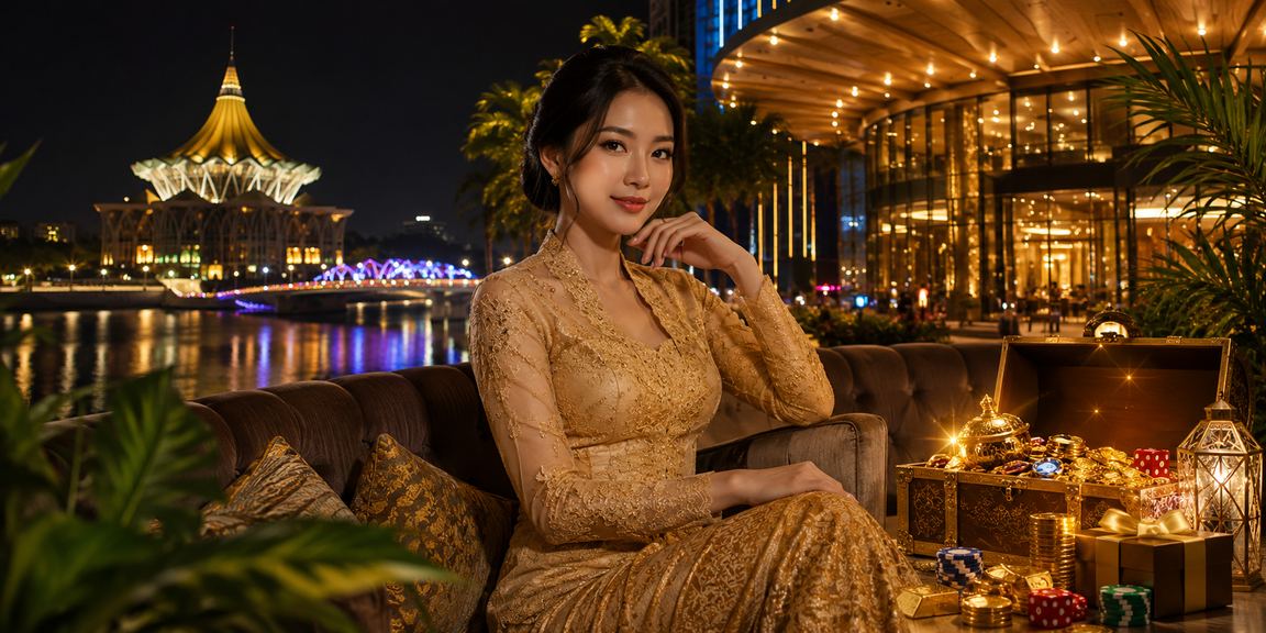 Bonus deposit kasino untuk pemain di Kuching dengan pakaian kebaya tradisional